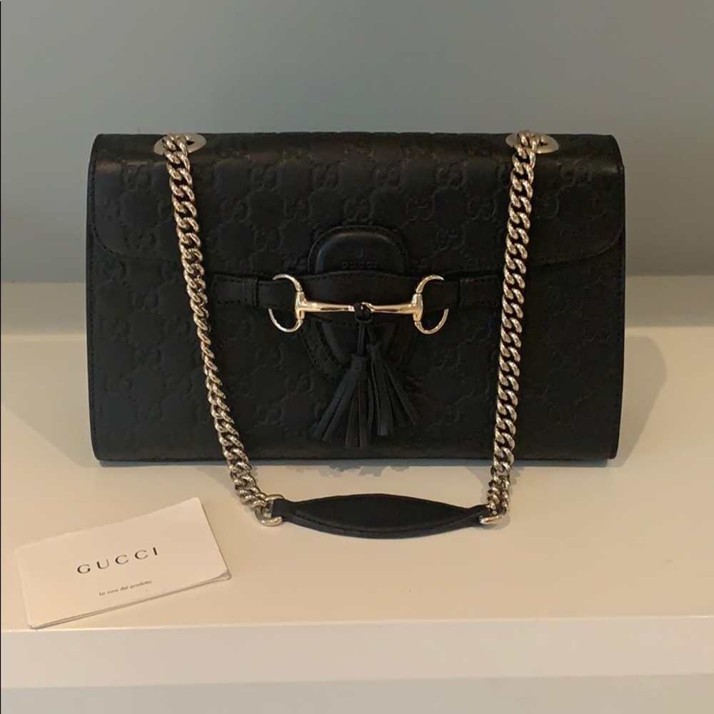 GUCCI Guccissima Medium Emily Chain Shoulder Bag